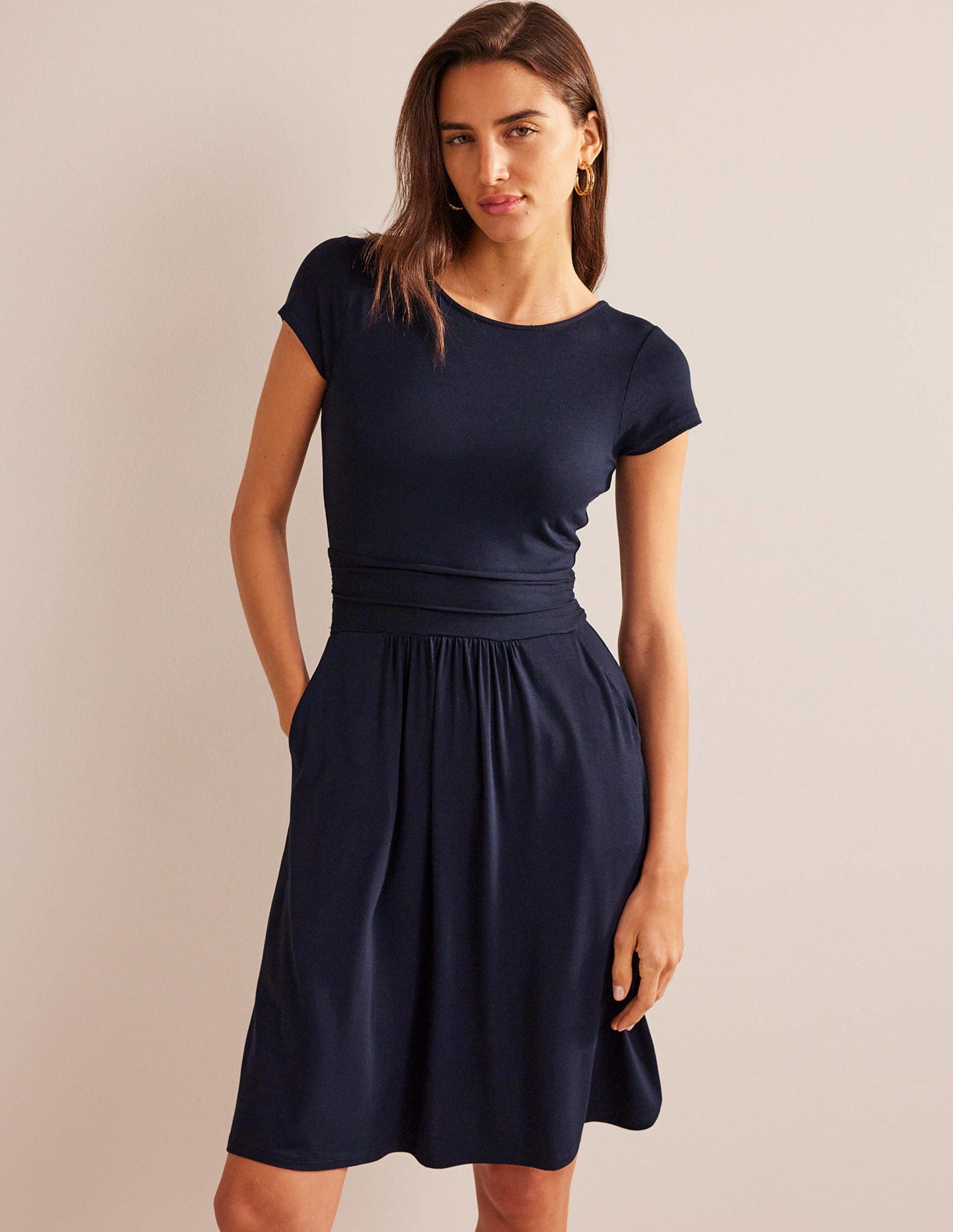 Amelie Jersey Dress-Navy