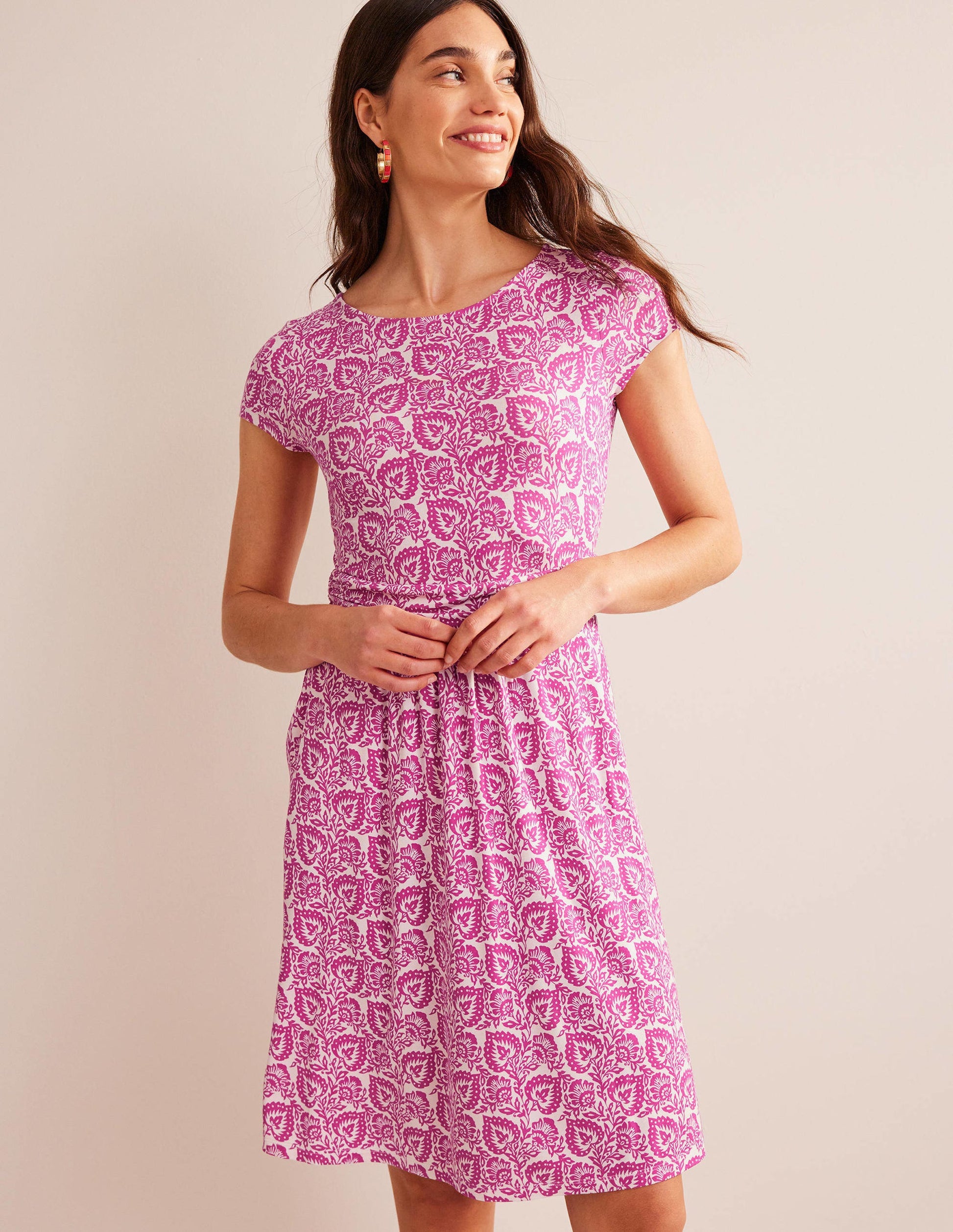 Amelie Jersey Dress-Phlox Pink, Oak Terrace-4