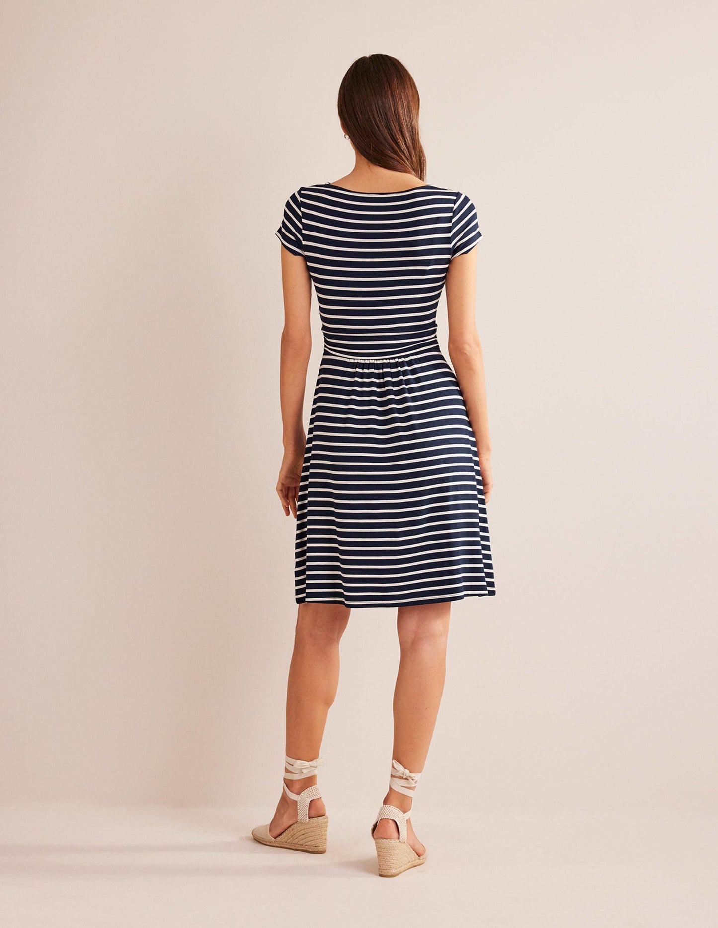 Amelie Jersey Dress-Navy/Ivory