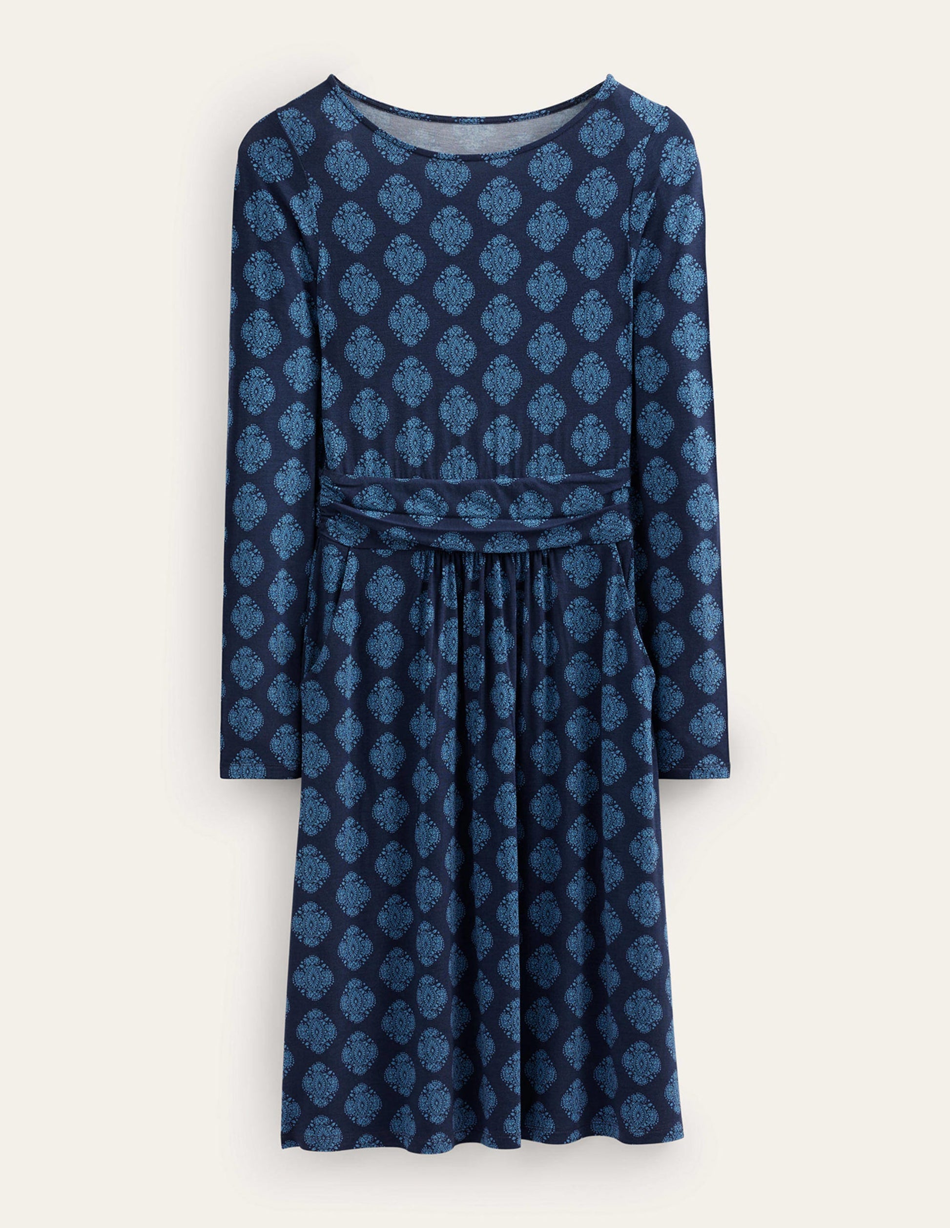 Abigail Jersey Dress-French Navy, Mosaic-7