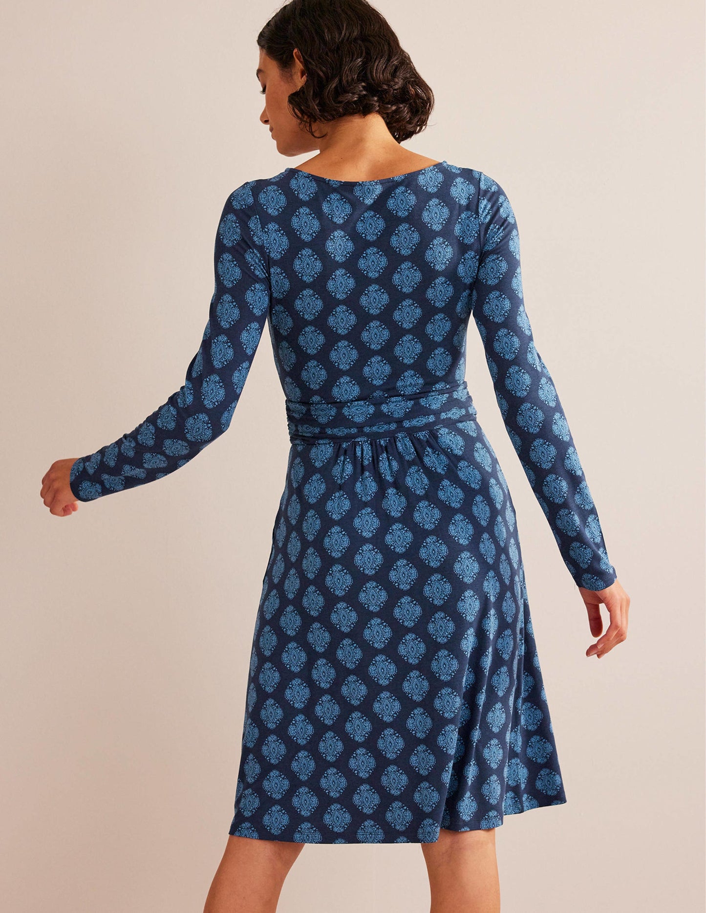 Abigail Jersey Dress-French Navy, Mosaic