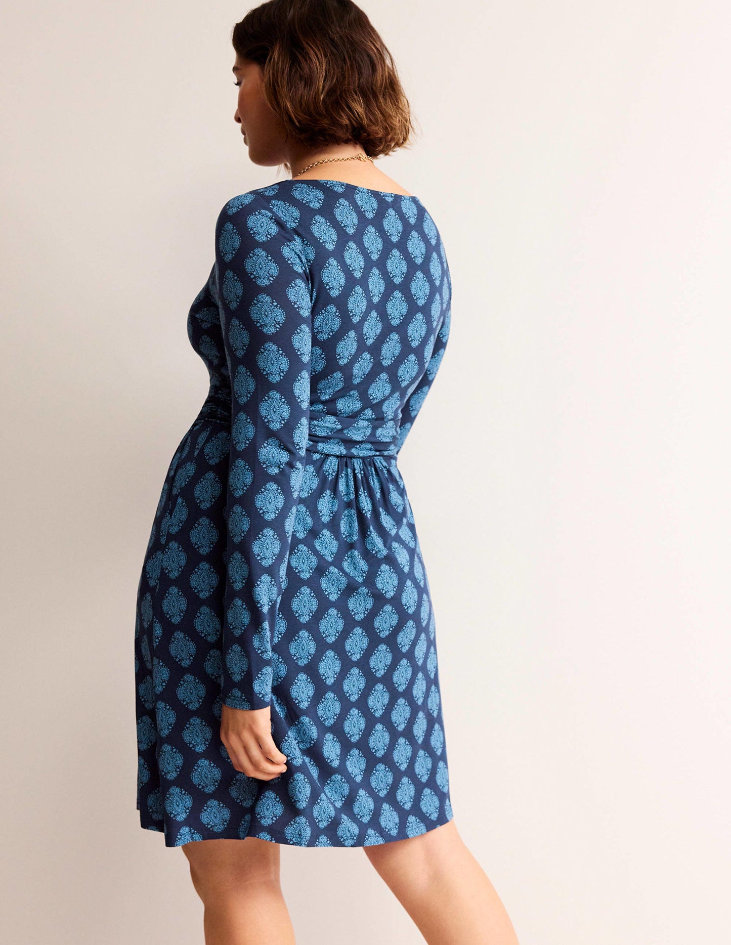 Abigail Jersey Dress-French Navy, Mosaic