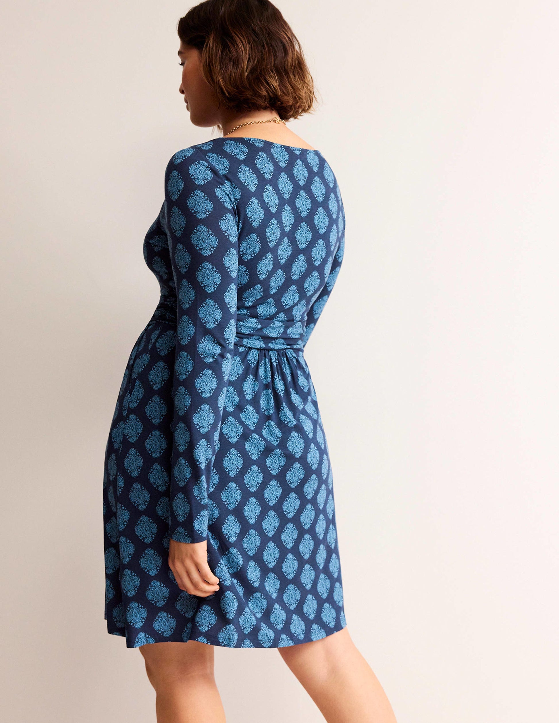 Abigail Jersey Dress-French Navy, Mosaic-6
