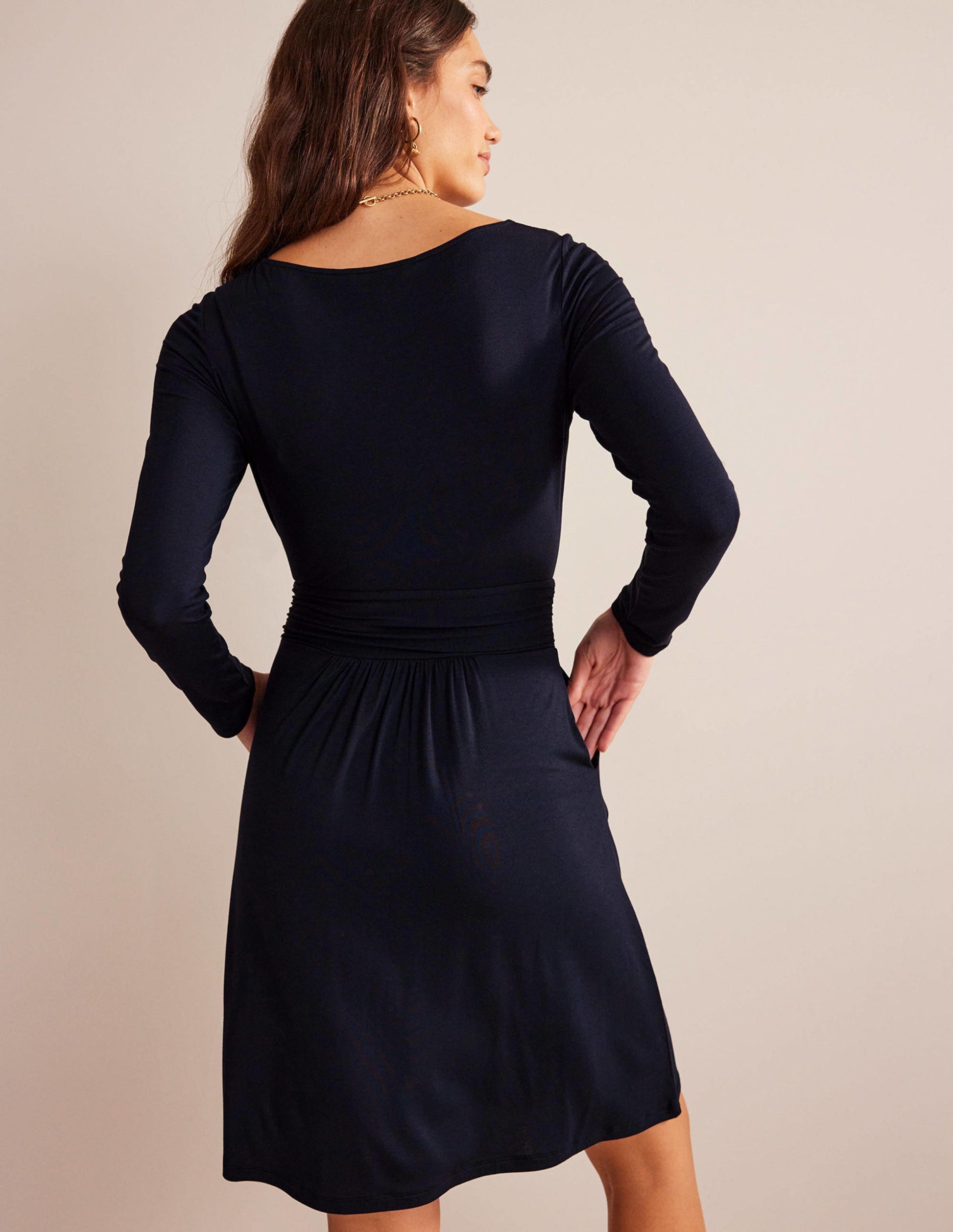 Abigail Jersey Dress-Navy-3