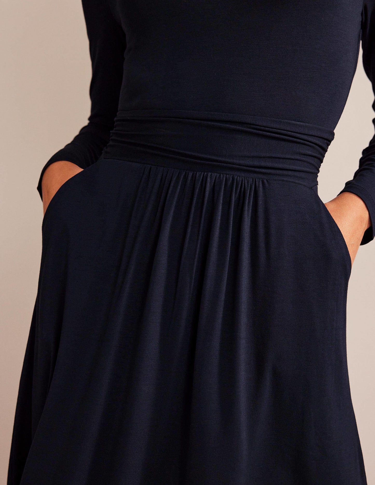 Abigail Jersey Dress-Navy