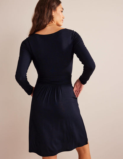 Abigail Jersey Dress-Navy