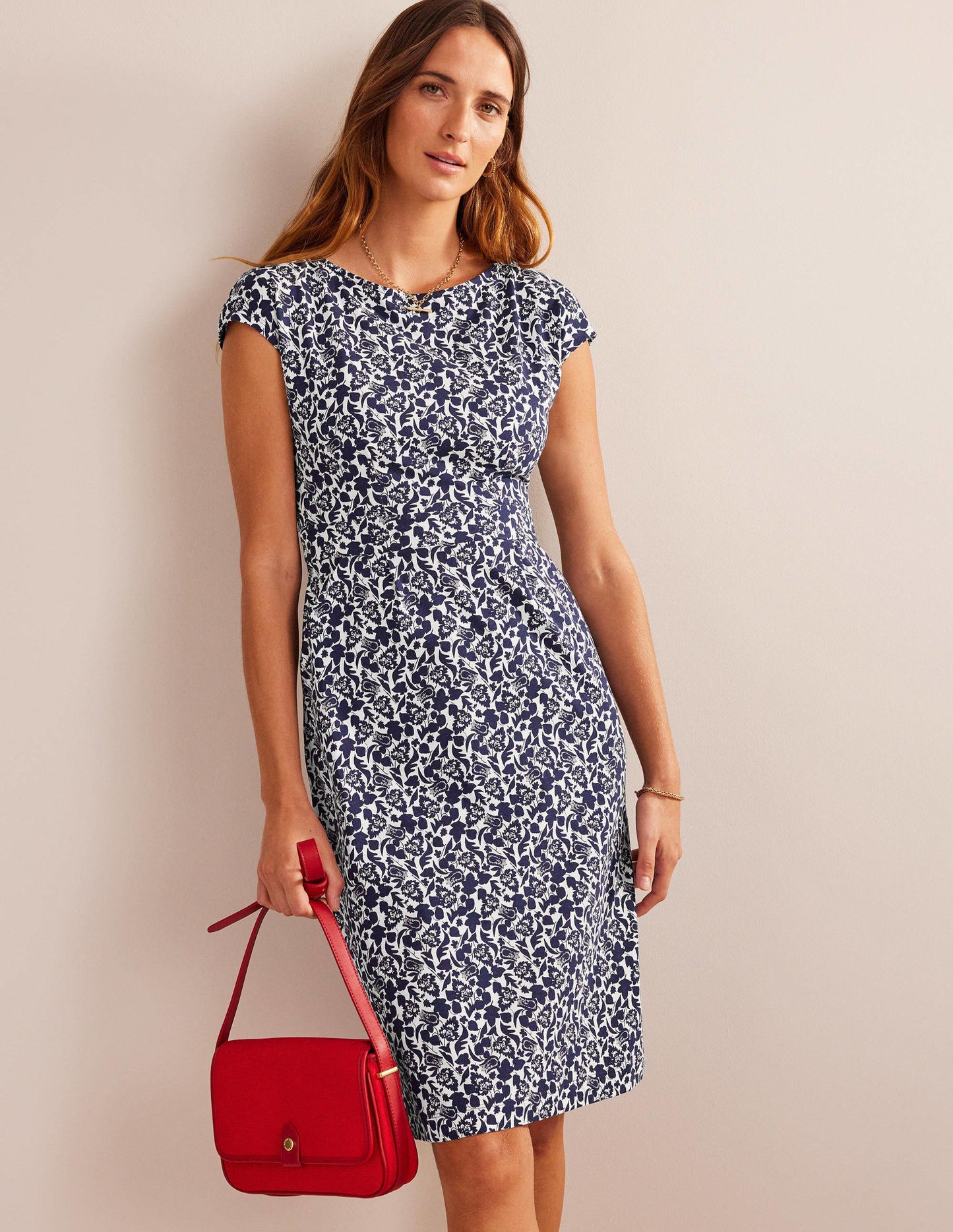 Florrie Jersey Dress-French Navy, Tulip Bloom