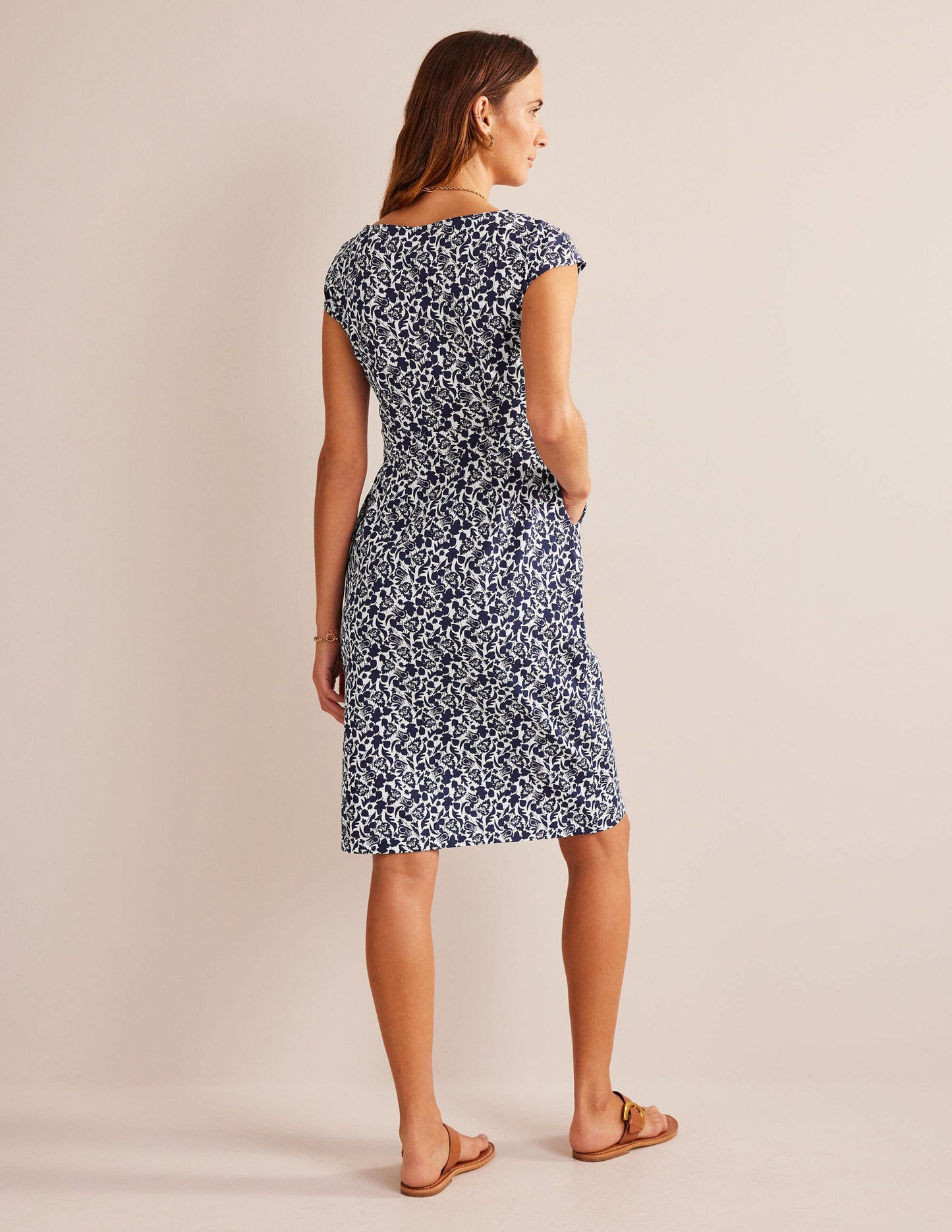 Florrie Jersey Dress-French Navy, Tulip Bloom