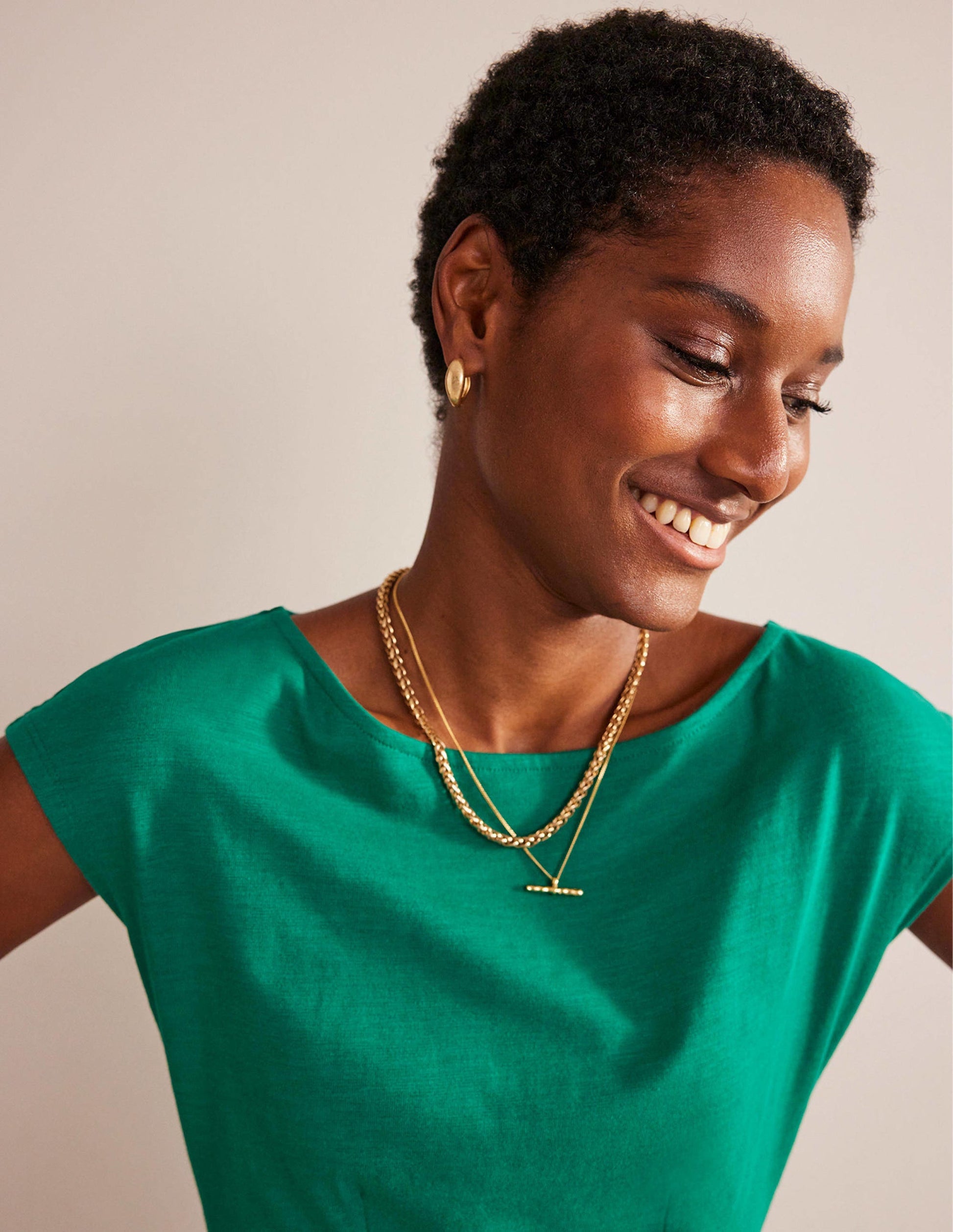 Florrie Jersey Dress-Bright Emerald-4