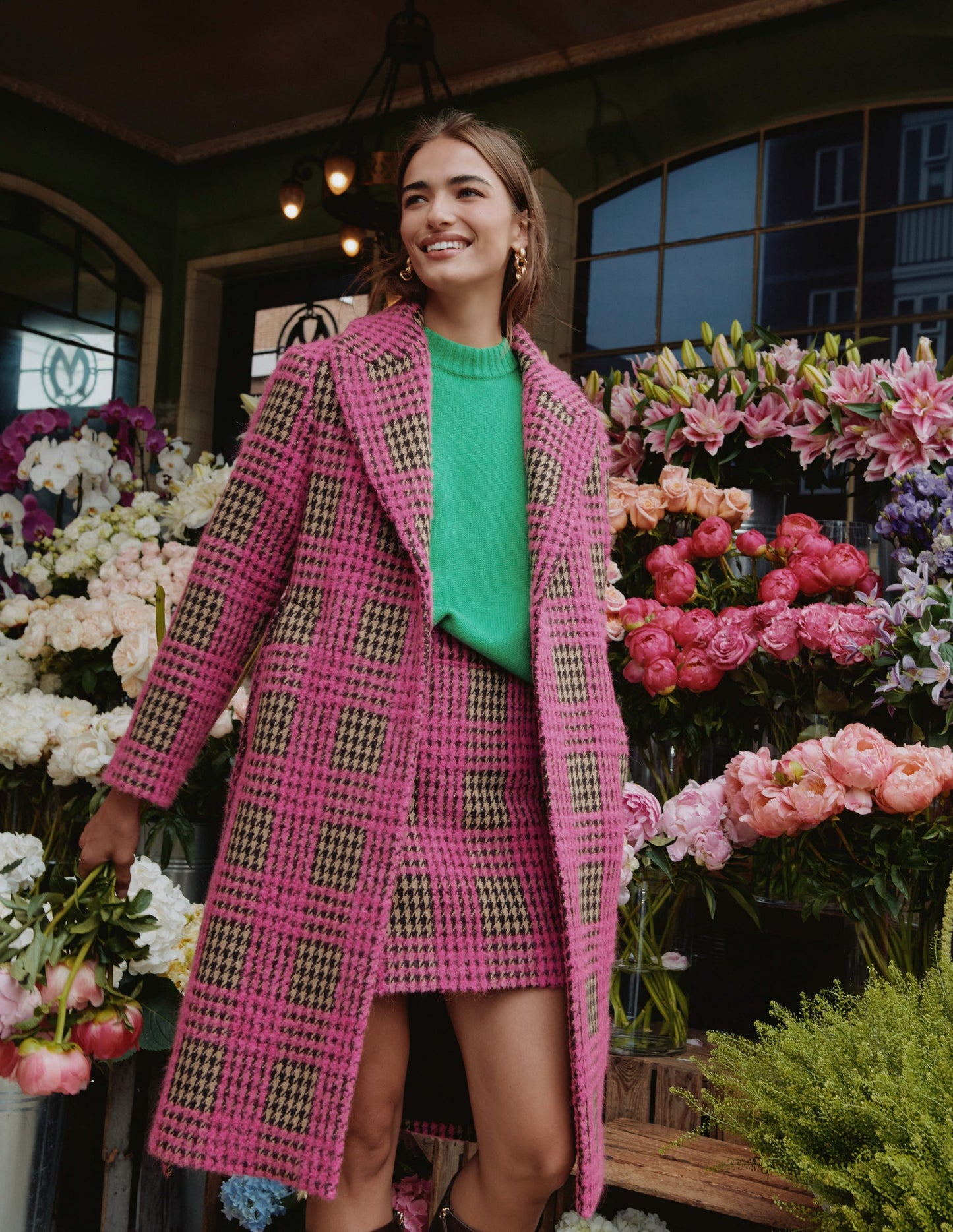 Chunky Cashmere Crew Neck Tank-Pigment Green