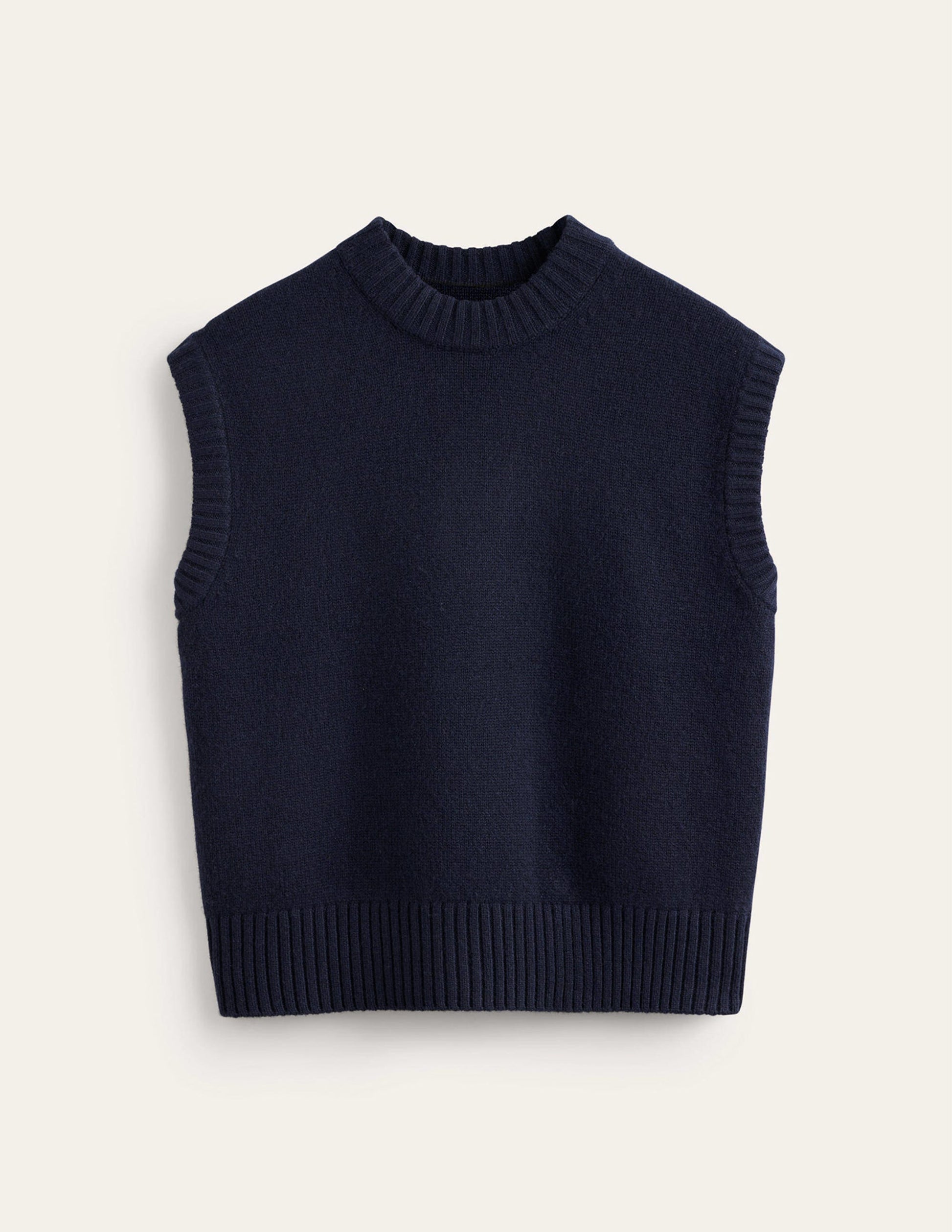 Chunky Cashmere Crew Neck Tank-navy-5
