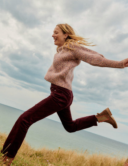 Chunky-Rib Cashmere Jumper-Dusky Rose Marl-5