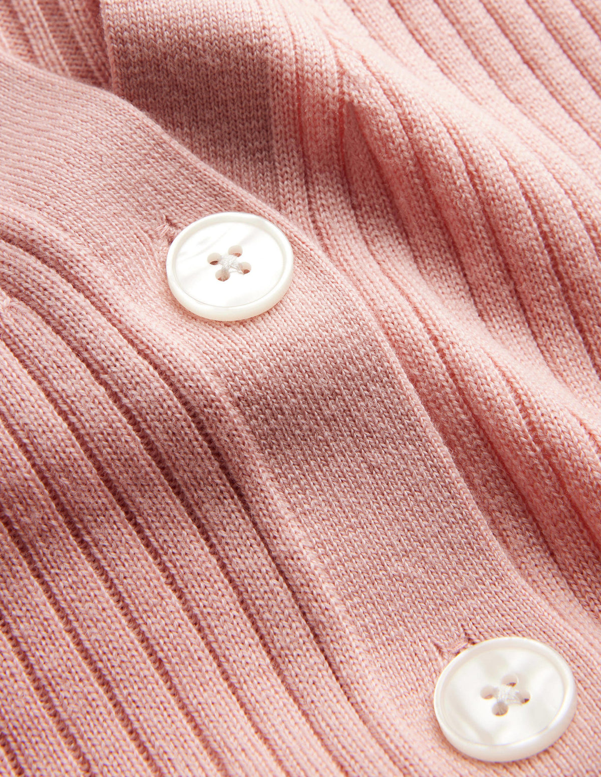 Ribbed Merino V Cardigan-Chalky Pink - Image 6