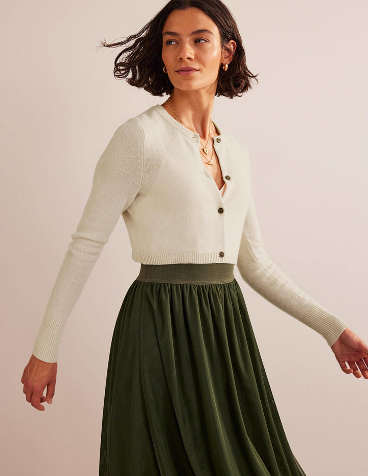Cropped Cashmere Cardigan-Rope