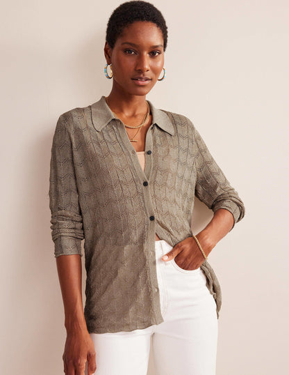Knitted Beach Shirt-Metallic Stone-1