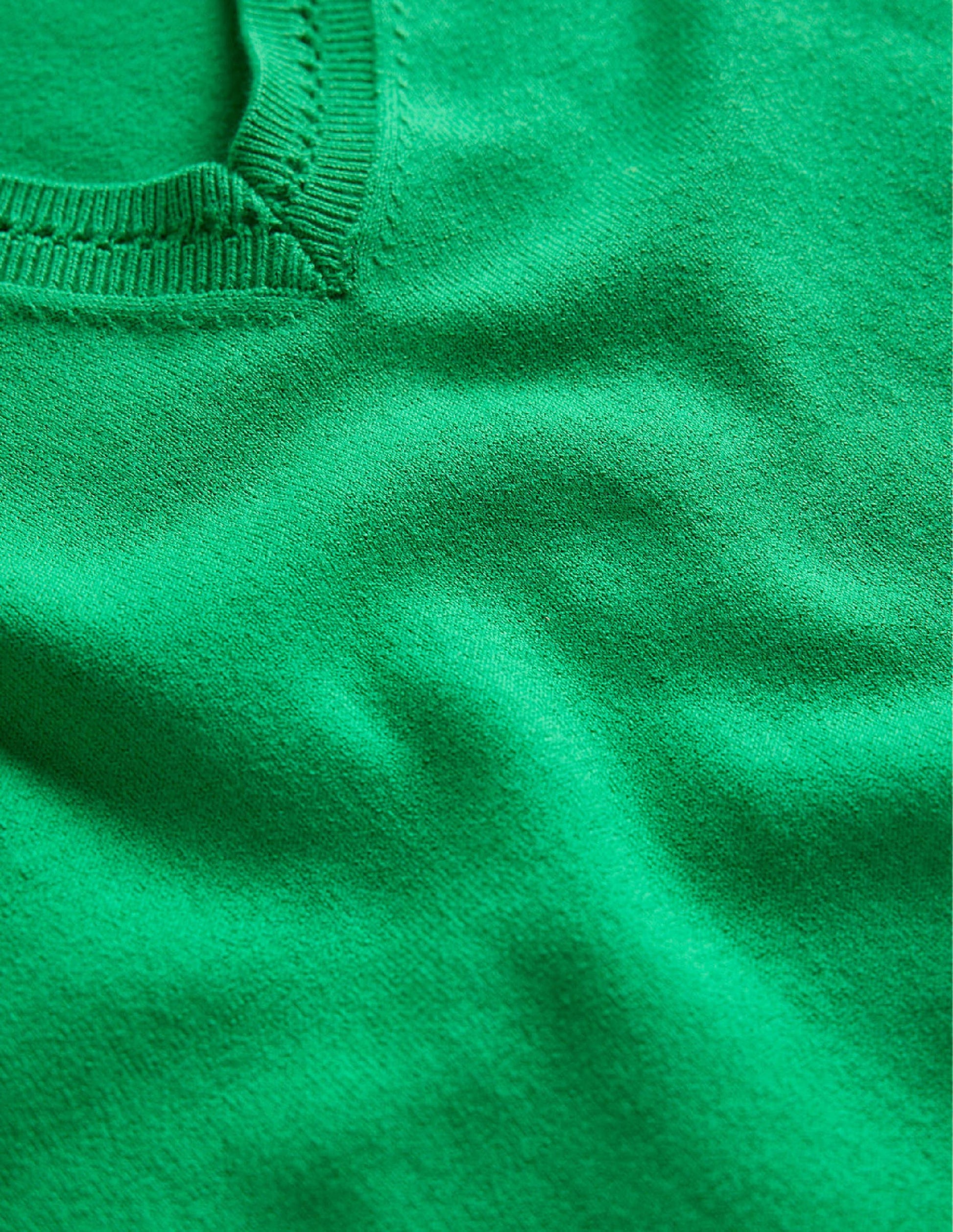 Catriona Cotton V-Neck Jumper-Fresh Mint Green-6