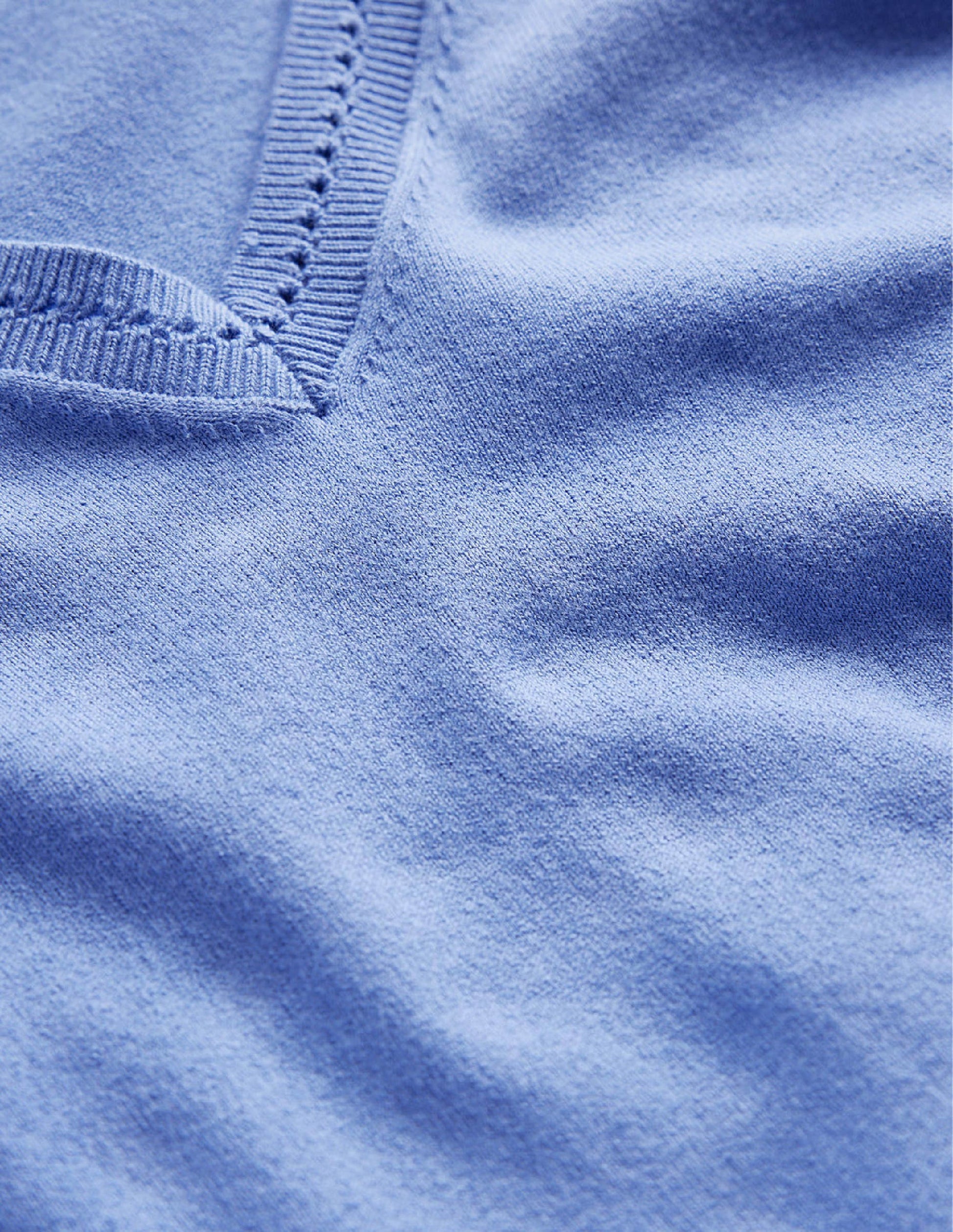 Catriona Cotton V-Neck Jumper-Marina-6