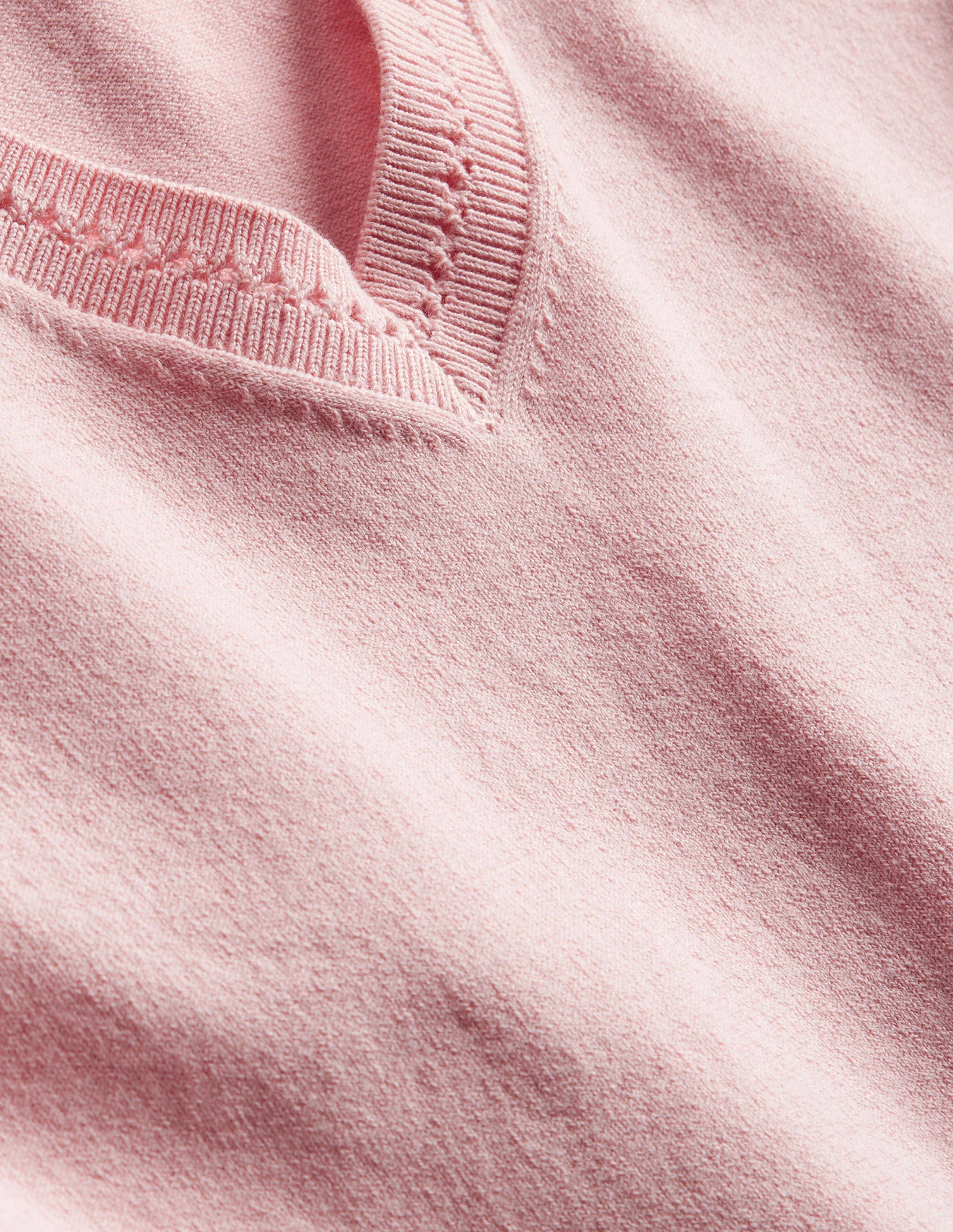 Catriona Cotton V-Neck Jumper-Carmine Rose-6