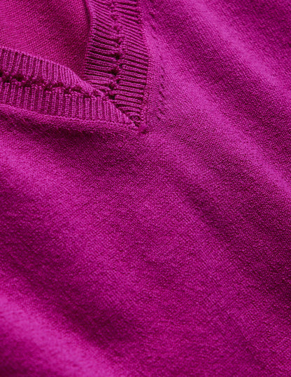 Catriona Cotton V-Neck Jumper-Festival Fuchsia-7