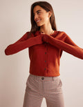 Catriona Cotton Cardigan-Chestnut Brown