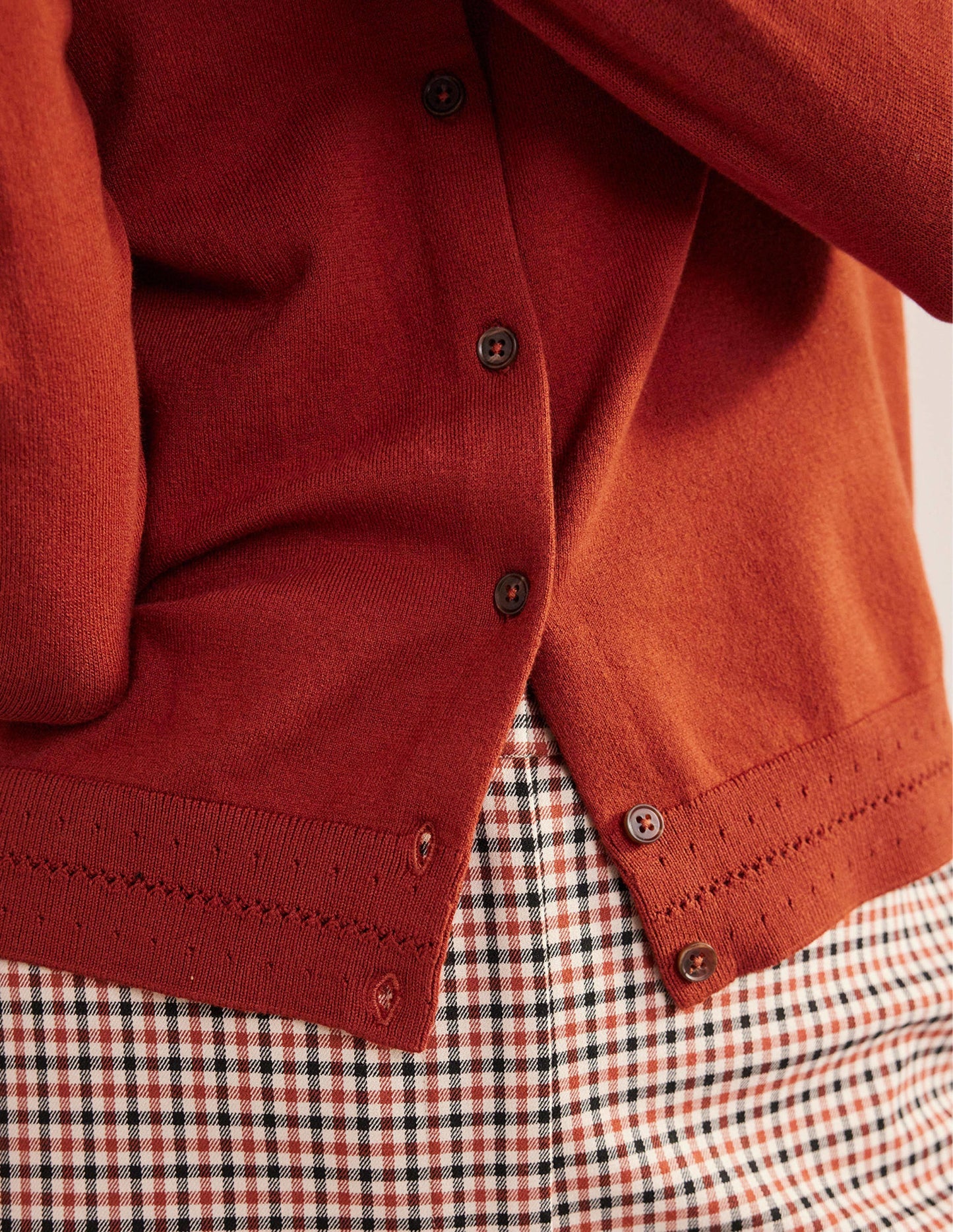 Catriona Cotton Cardigan-Chestnut Brown