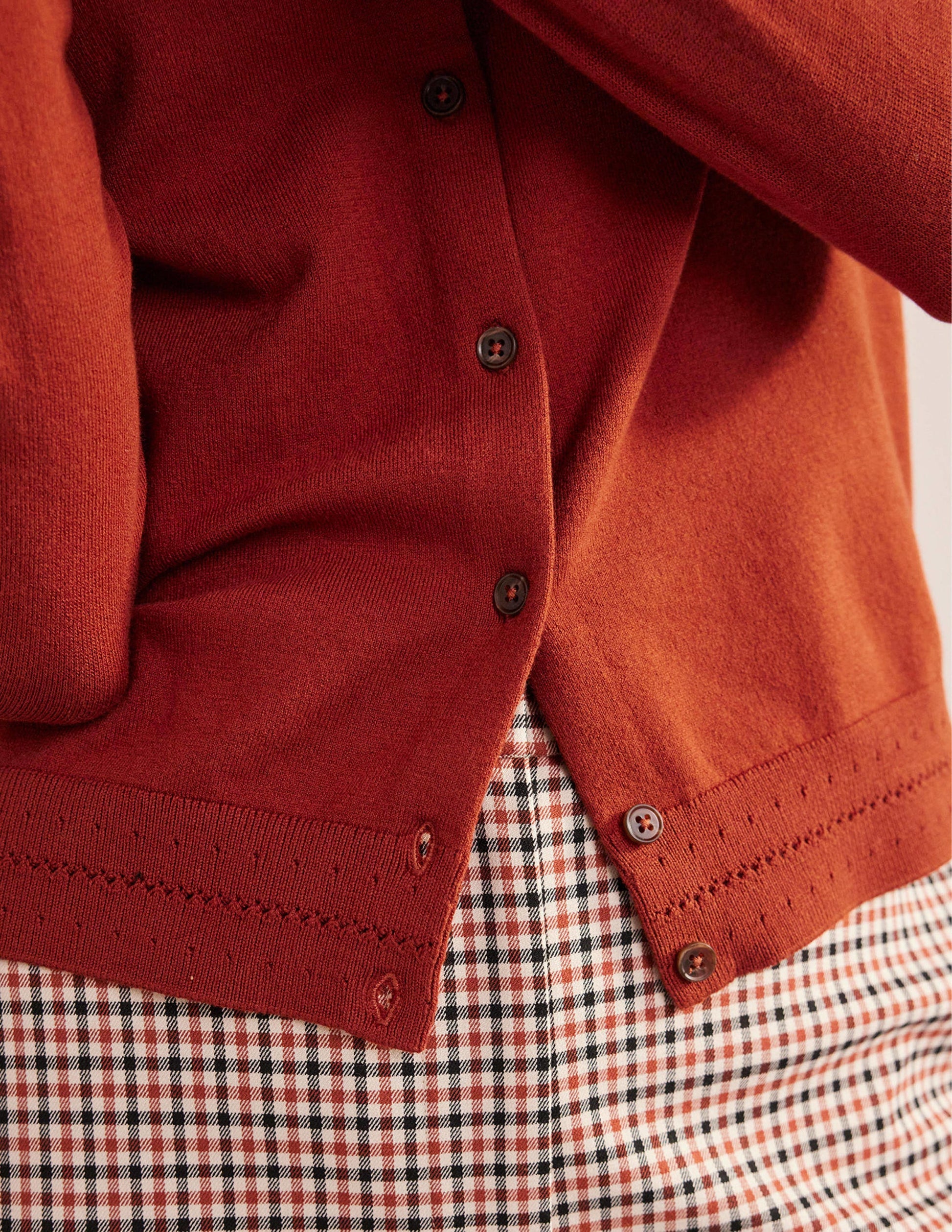 Catriona Cotton Cardigan-Chestnut Brown-2