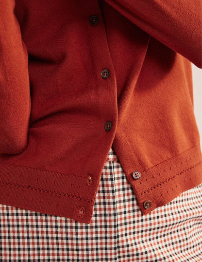 Catriona Cotton Cardigan-Chestnut Brown-2