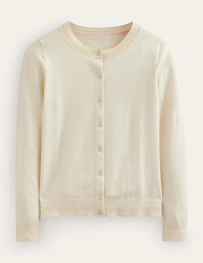 Catriona Cotton Cardigan-Warm Ivory