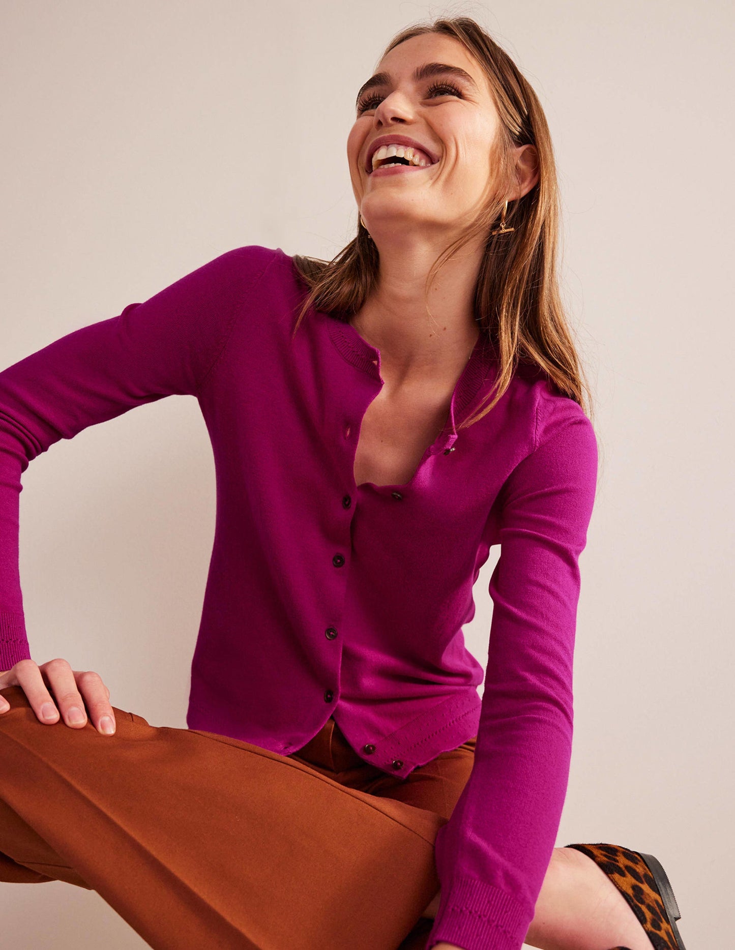 Catriona Cotton Cardigan-Festival Fuchsia