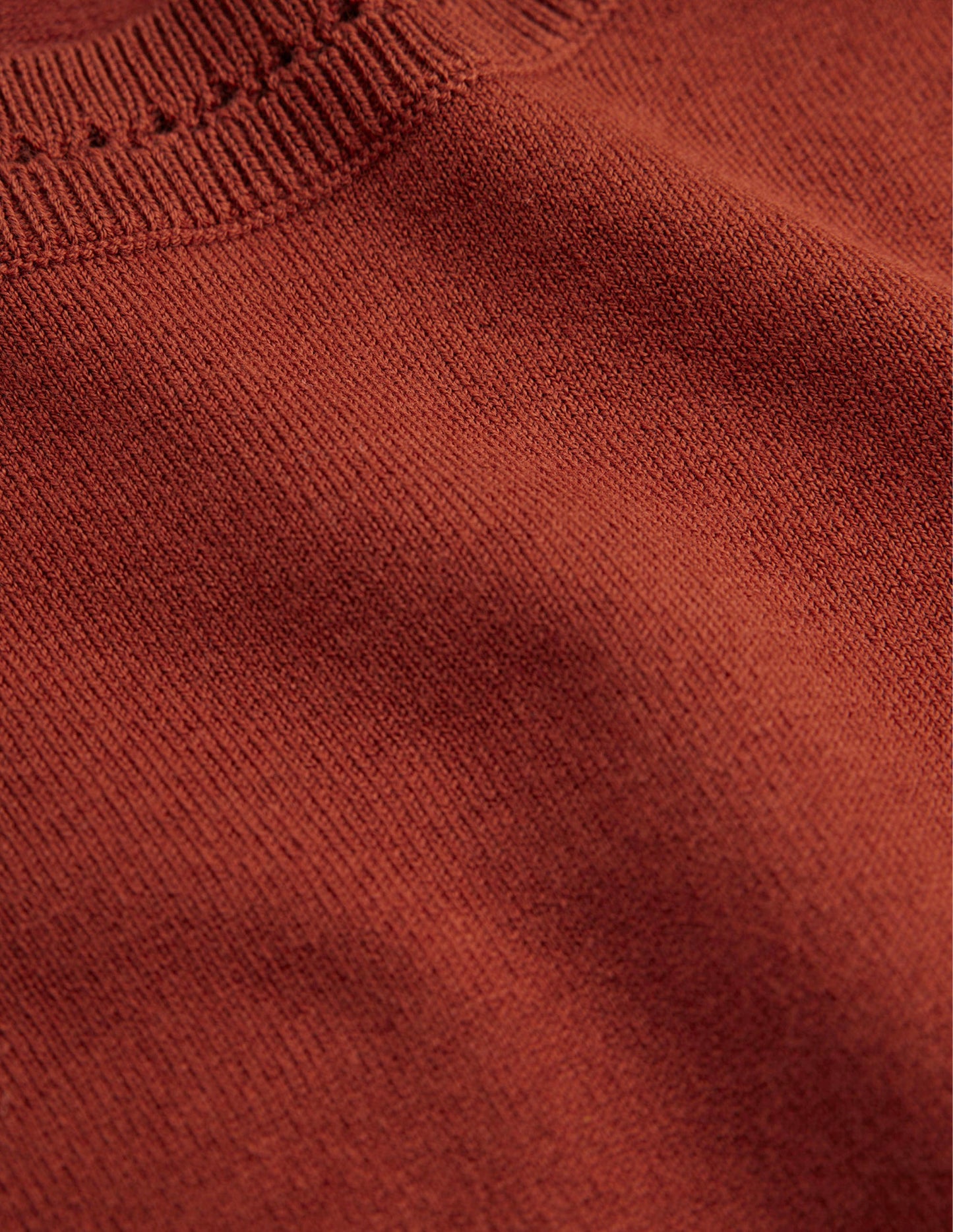 Catriona Cotton Crew Jumper-Chestnut Brown