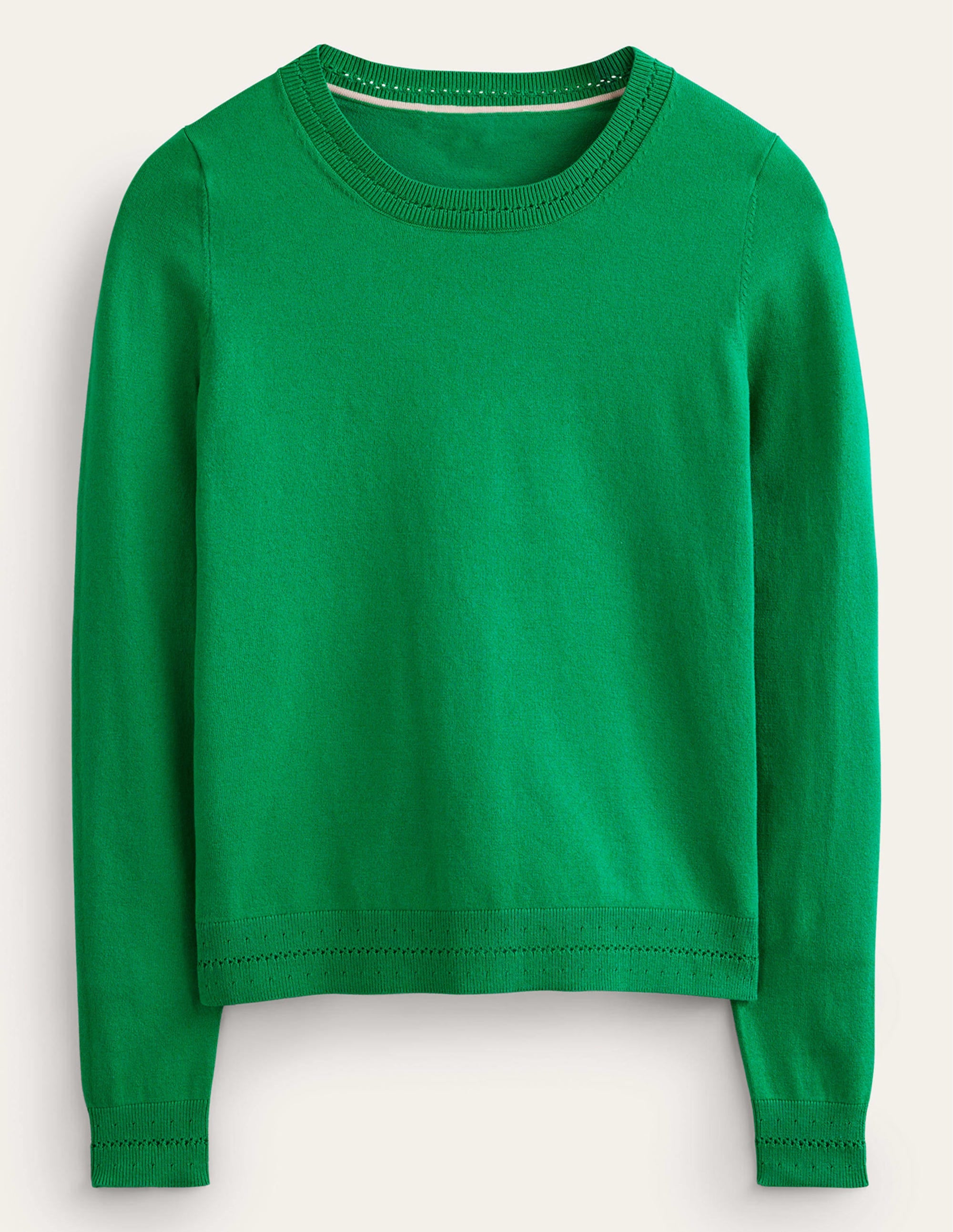 Catriona Cotton Crew Jumper-Fresh Mint Green - Image 5