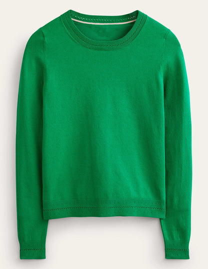 Catriona Cotton Crew Jumper-Fresh Mint Green-5