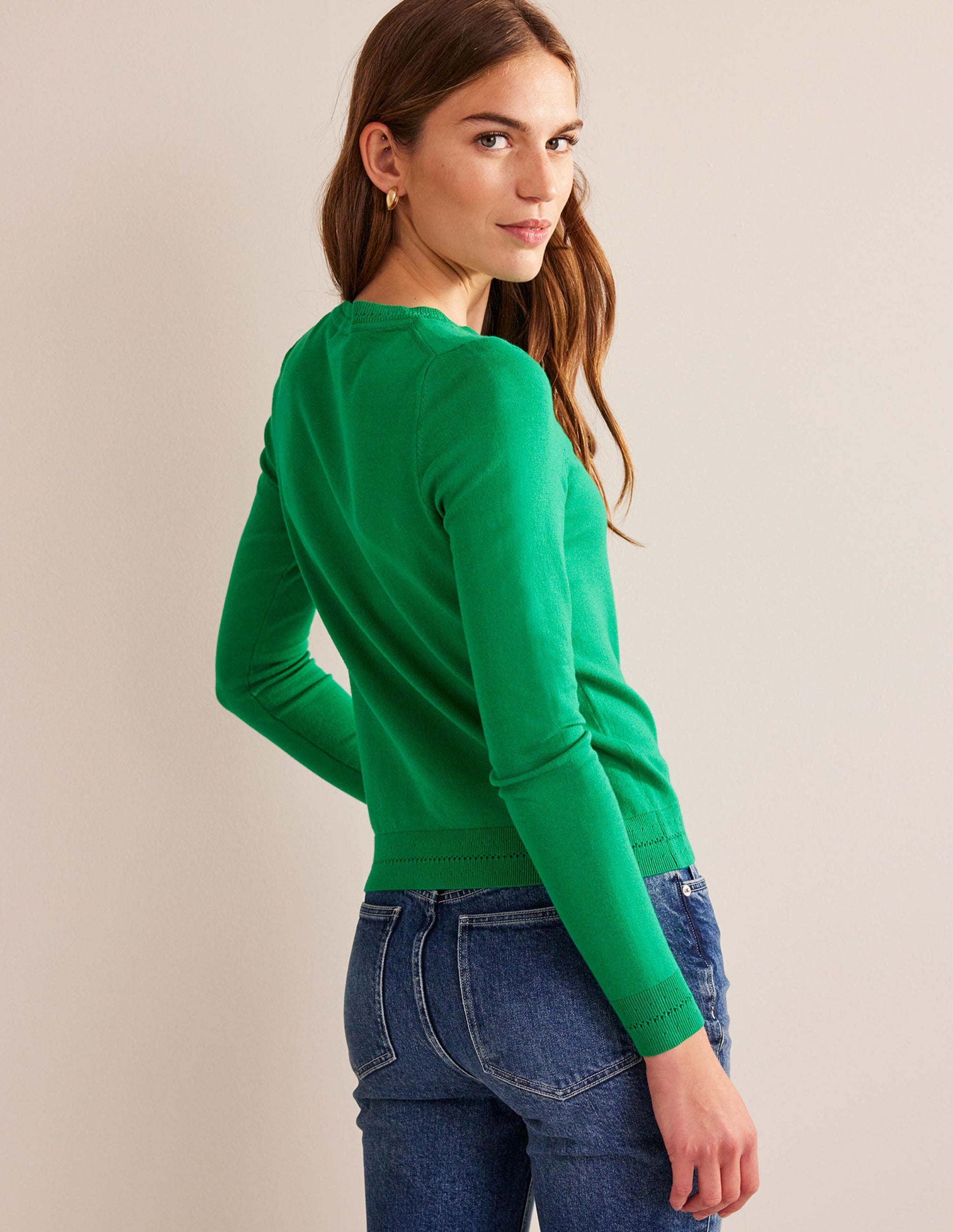 Catriona Cotton Crew Jumper-Fresh Mint Green-3