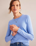 Catriona Cotton Crew Jumper-Marina