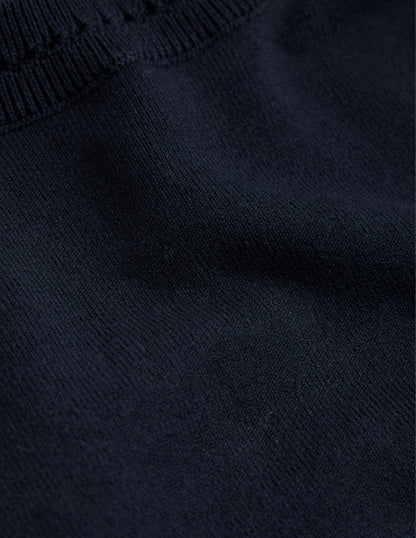 Catriona Cotton Crew Jumper-Navy