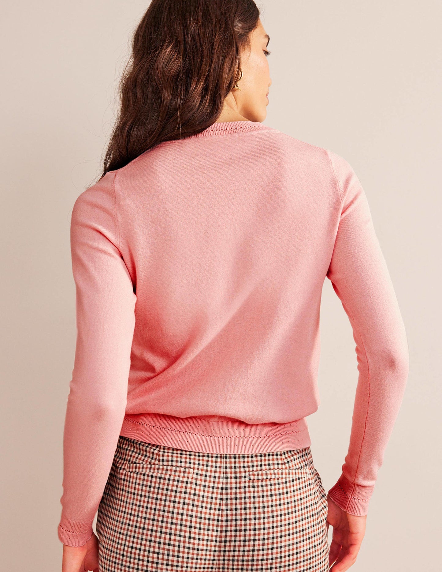 Catriona Cotton Crew Jumper-Peachskin