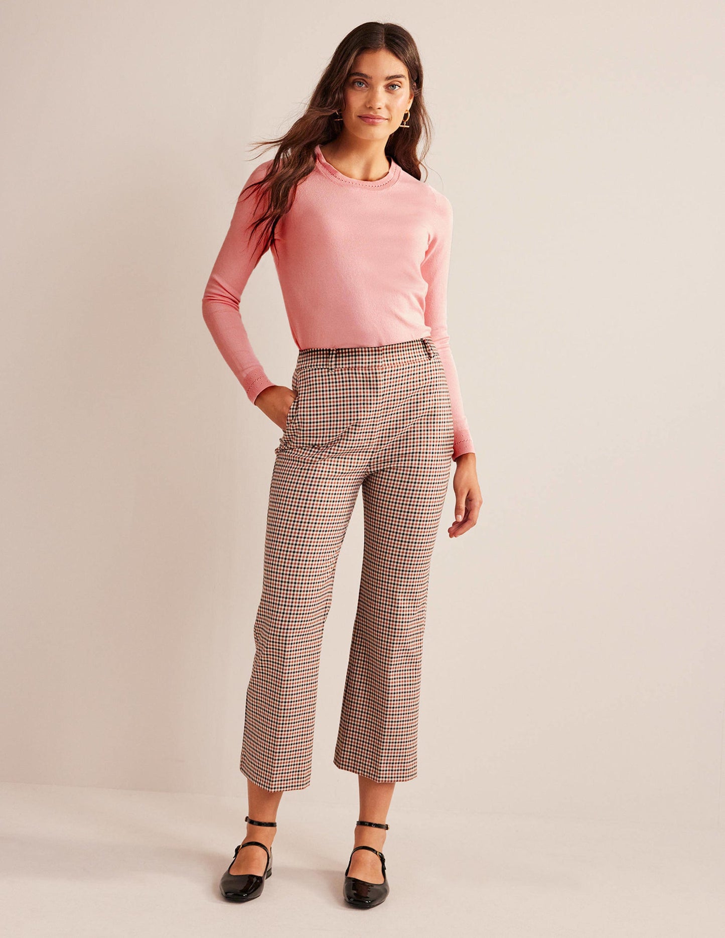 Catriona Cotton Crew Jumper-Peachskin