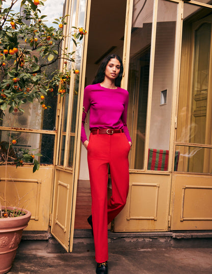 Catriona Cotton Crew Jumper-Festival Fuchsia-5