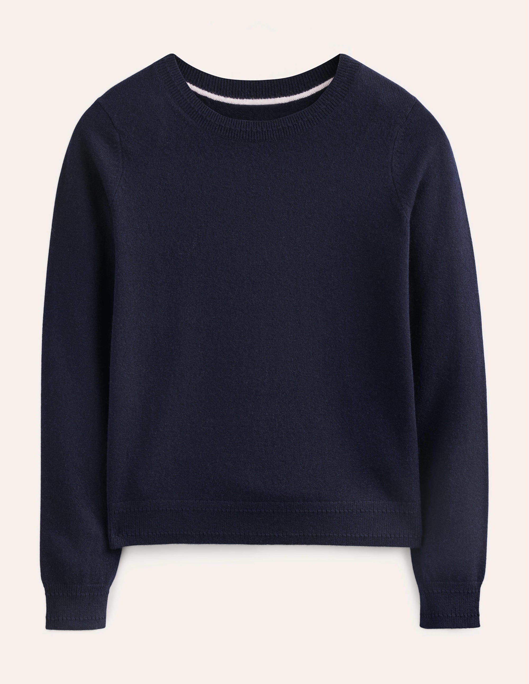 Eva Cashmere Crew Neck Jumper-Navy - Image 5