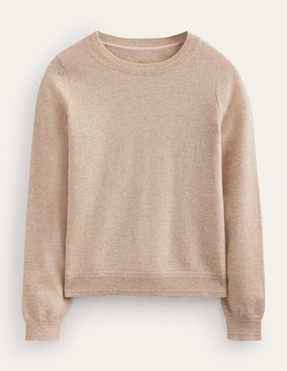 Eva Cashmere Crew Neck Jumper -Chinchilla Melange