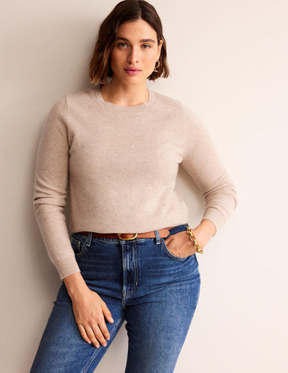 Eva Cashmere Crew Neck Jumper -Chinchilla Melange