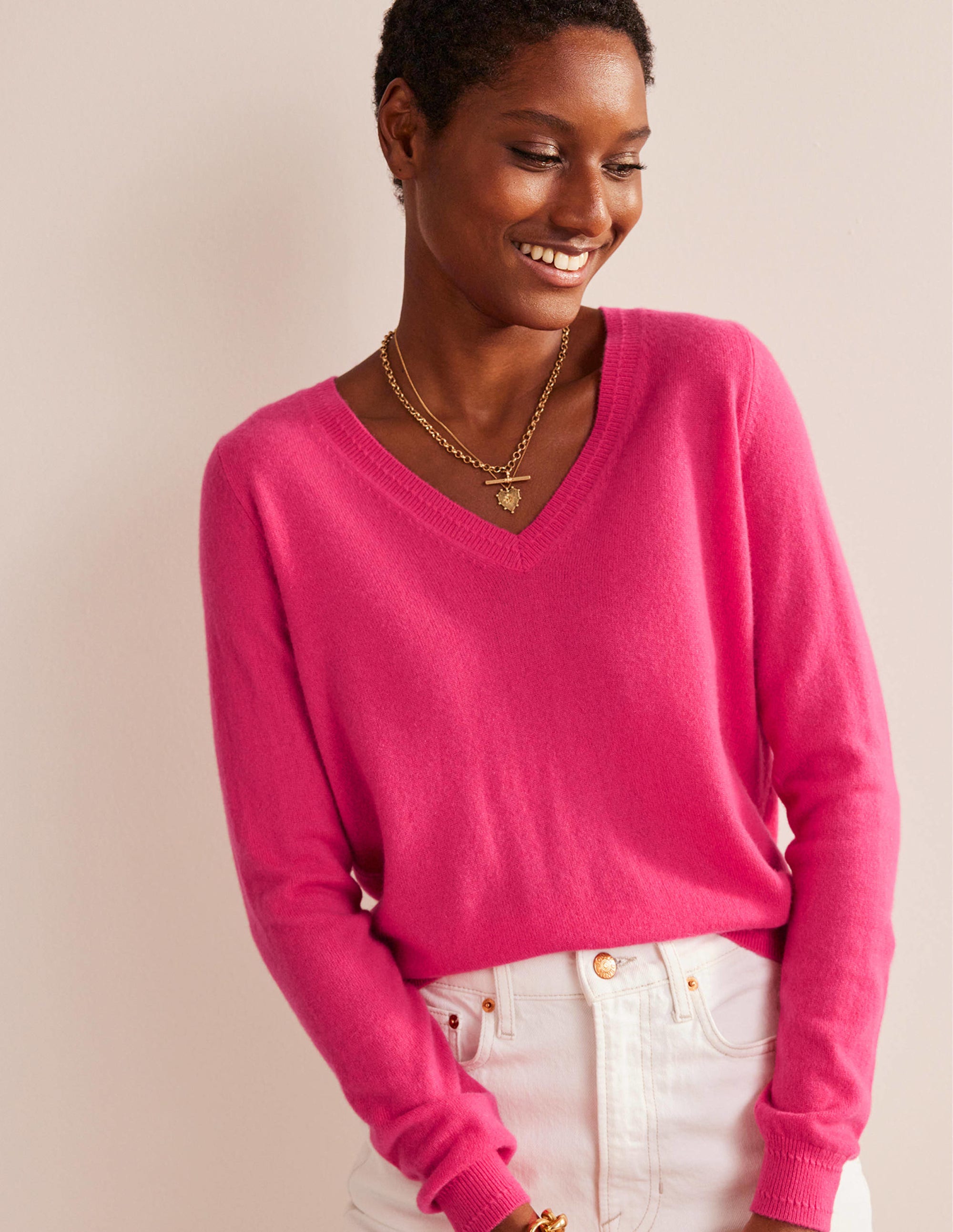 Eva Cashmere V-neck Jumper-Jazzy - Image 4