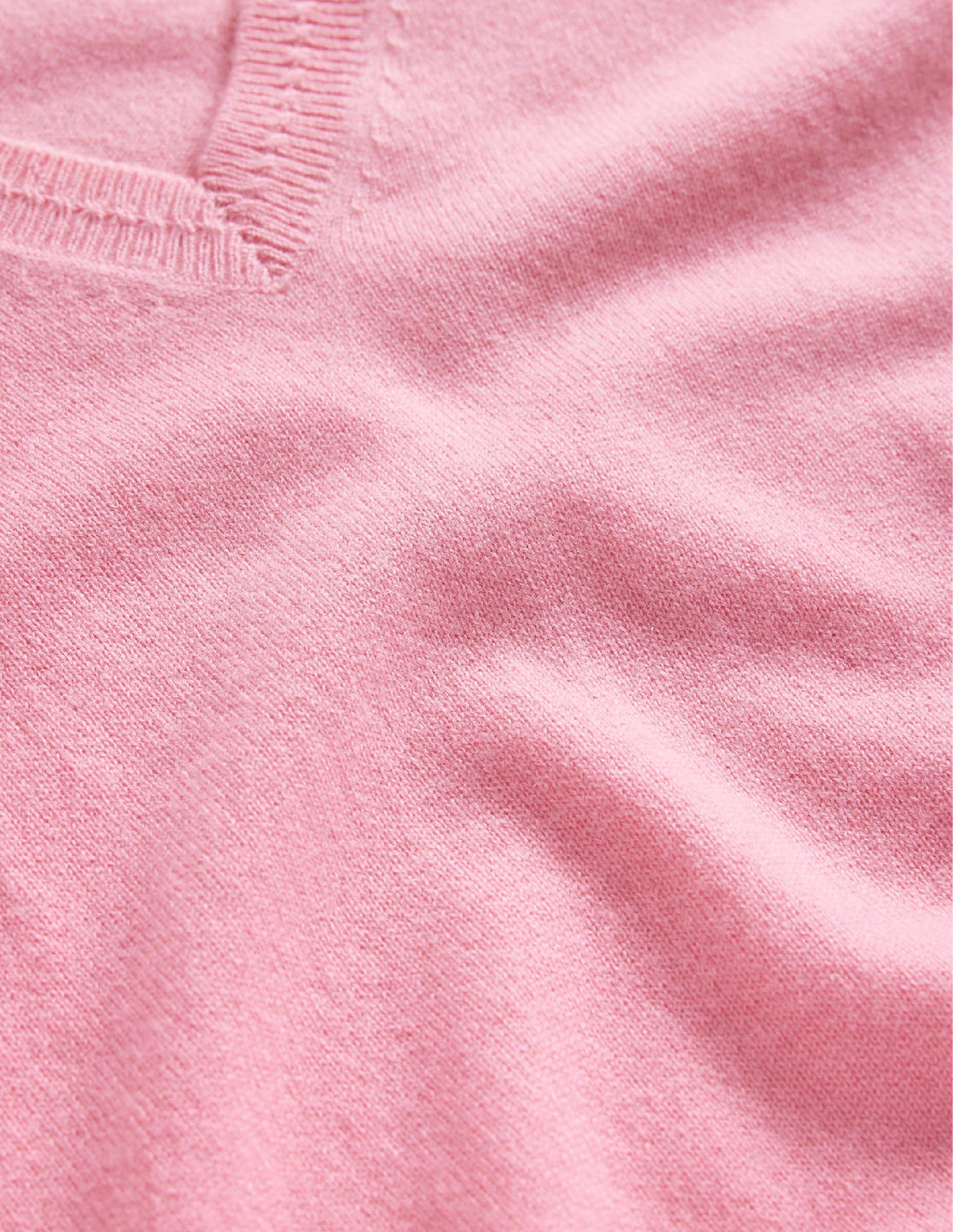 Eva Cashmere V-neck Jumper-Azalea Pink-6