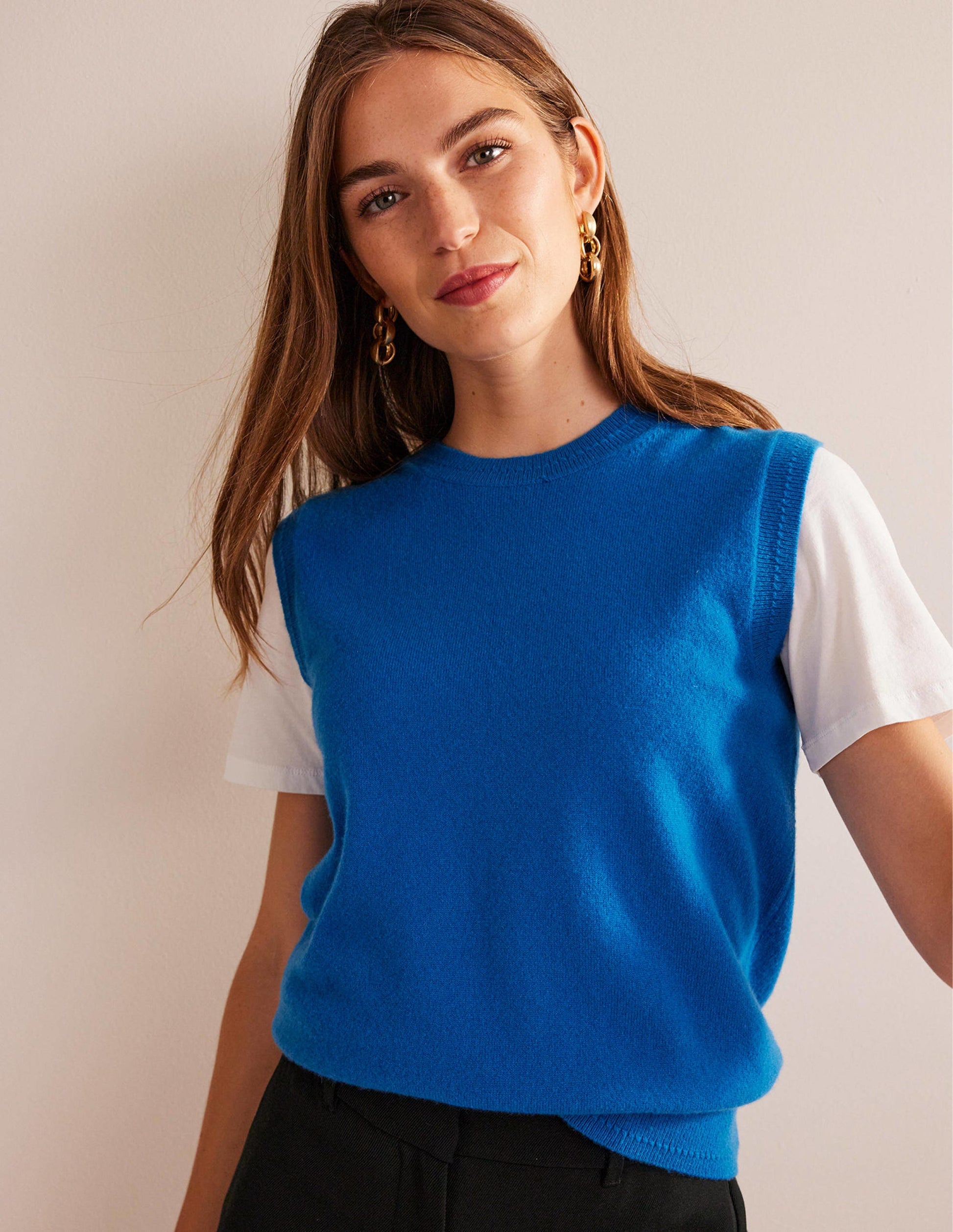 Eva Cashmere Tank-Cyan-1