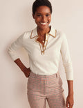 Estelle Henley Jumper-Warm Ivory