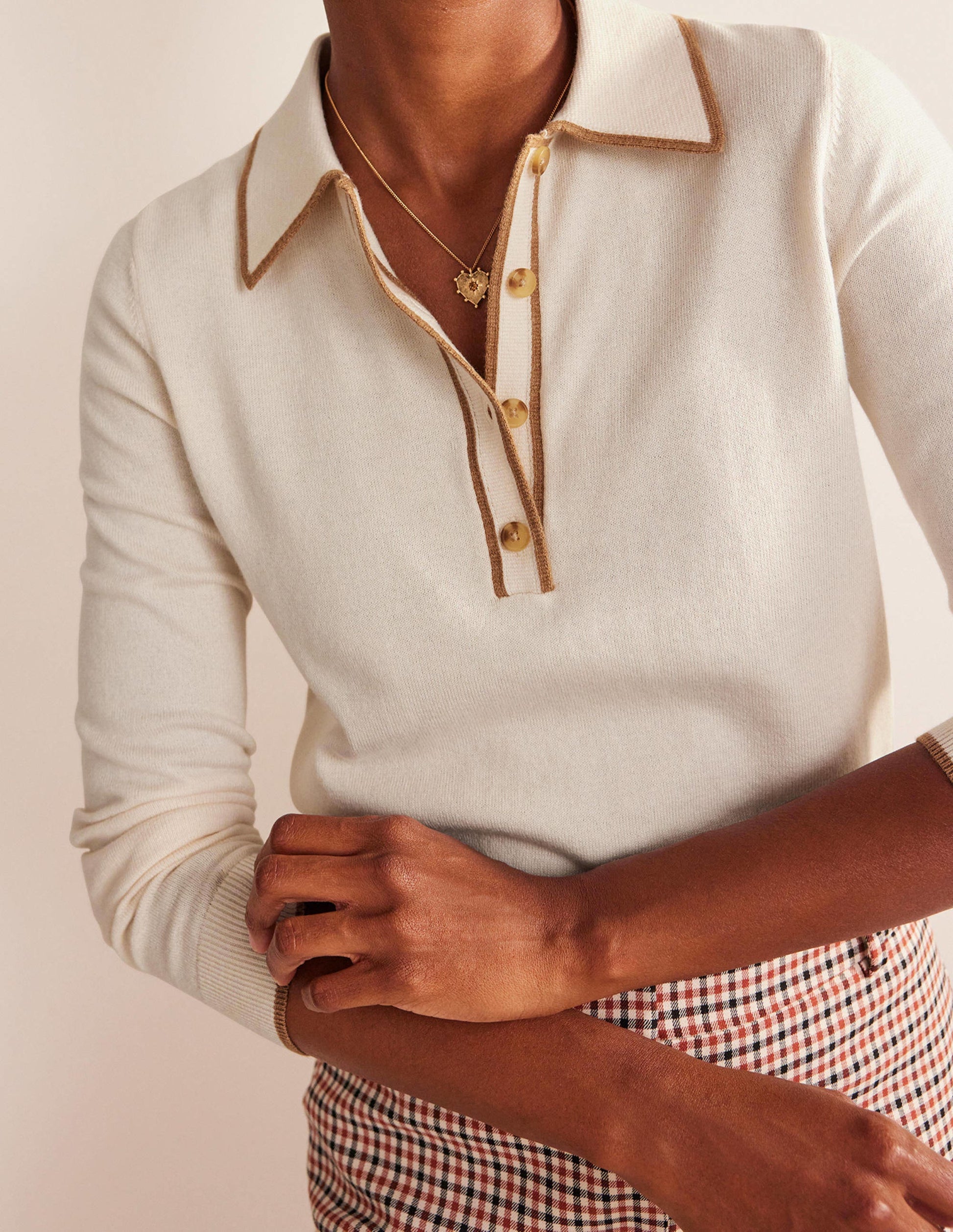 Estelle Henley Jumper-Warm Ivory-4