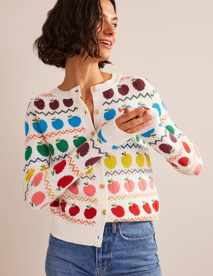 Edie Fair Isle Cardigan-Apple Fair Isle