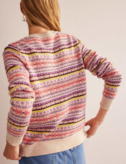 Edie Fair Isle Cardigan-Chalky Pink Fair Isle-3