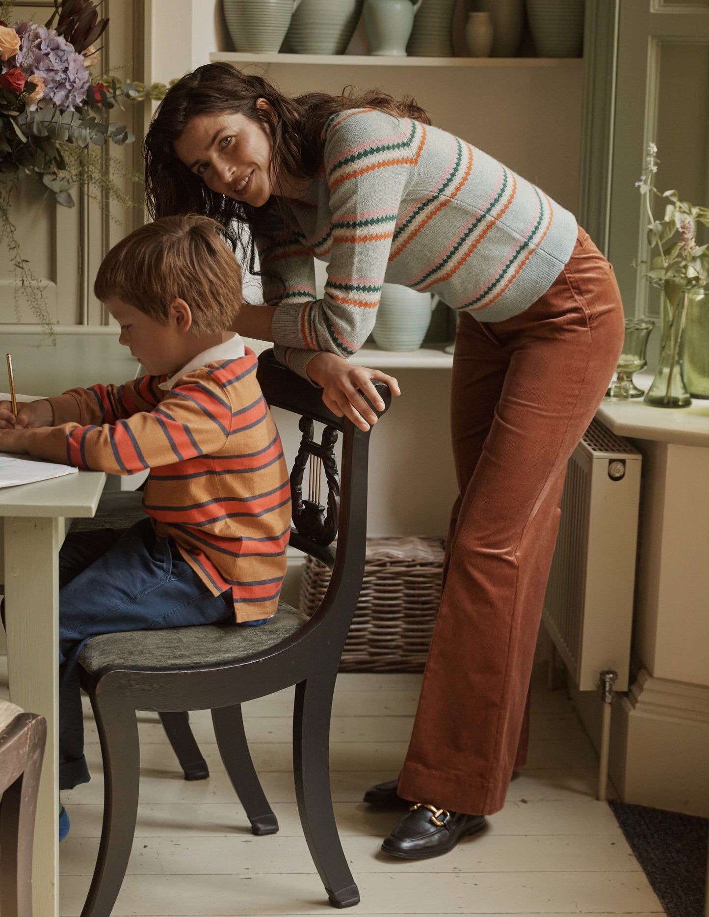 Edie Fair Isle Jumper-Blue Diamond Stripe