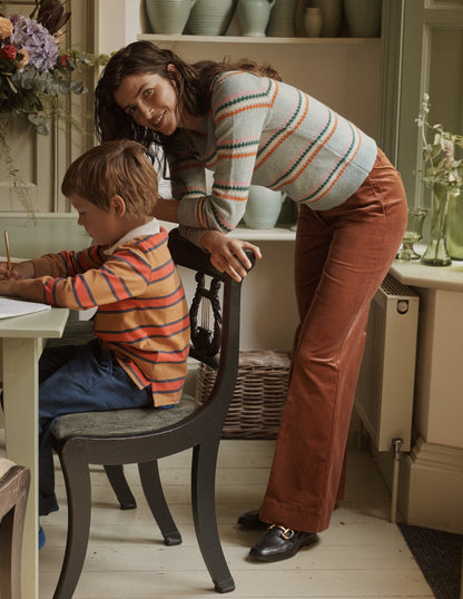 Edie Fair Isle Jumper-Blue Diamond Stripe-7